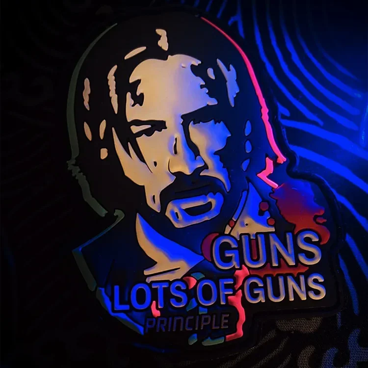 Keanu parche de gancho y bucle de personalidad, insignia de moral de Pvc, banda para el brazo, pegatina táctica, parches militares, figura de líneas clásicas - imagen 4