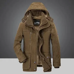 Parka militar invierno hombre lana terciopelo capucha múltiples bolsillos