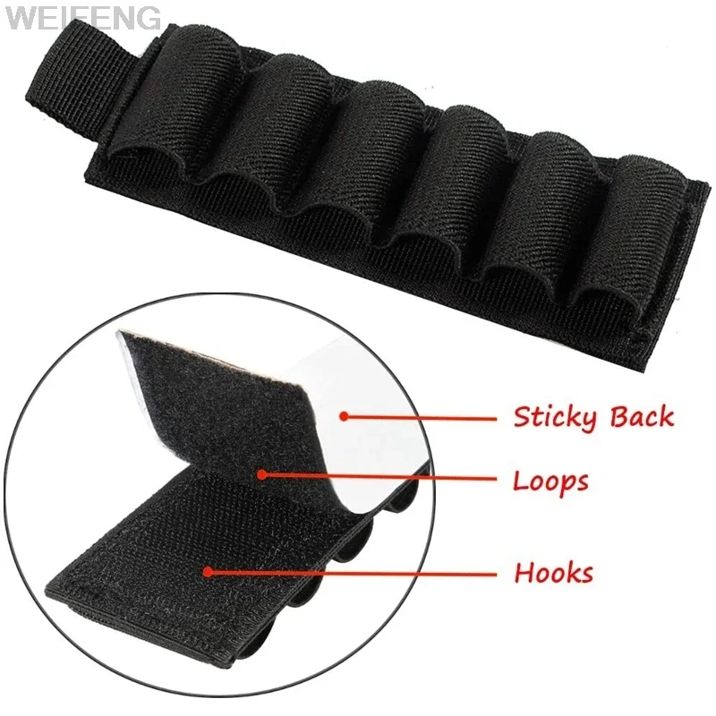 Bolsa táctica de 6 balas, soporte de carcasa de culata de cartucho 12/20GA, gancho mágico y bucle, soporte para cartucho de bala, tiro de caza - imagen 4