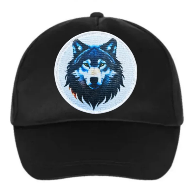 Parche con estampado de cabeza de lobo, chaleco táctico, sombreros con gancho y bucle, insignia de moral, mochila, pegatinas decorativas, parches para brazalete para ropa