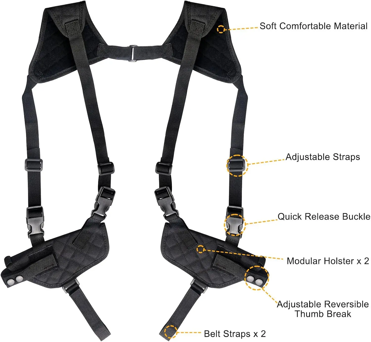 Funda ajustable para pistola de hombro oculta para hombre, Universal para uso izquierdo y derecho, perfecta para actividades tácticas al aire libre - imagen 3