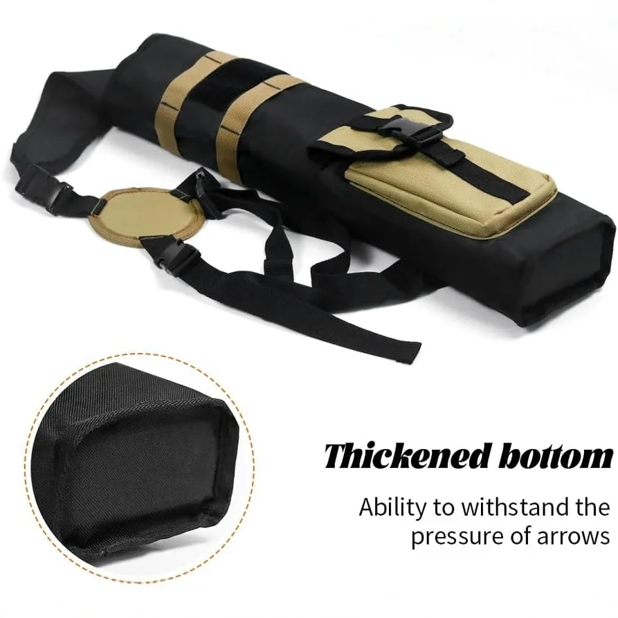 Aljaba de tiro con arco para flechas, parte trasera multifunción con sistema Molle, soporte táctico para flechas, bolsa de tiro con arco, accesorios y bolsillos - imagen 3