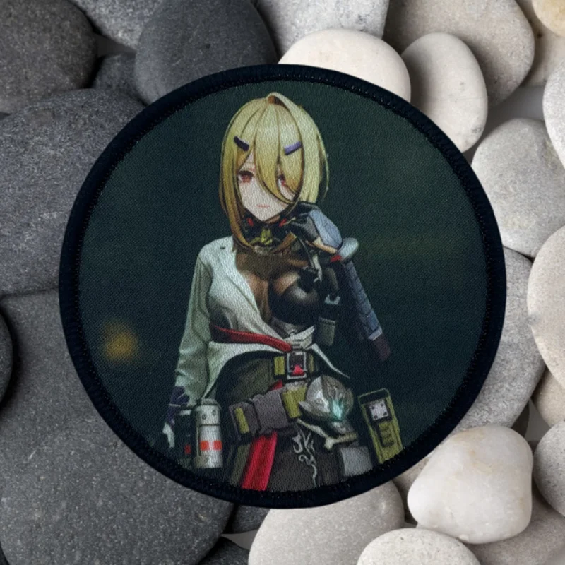 Cinturón táctico con gancho y bucle de moral militar, insignia de animación bidimensional, parches de tela de primera línea para niñas, pegatinas para mochila - imagen 4