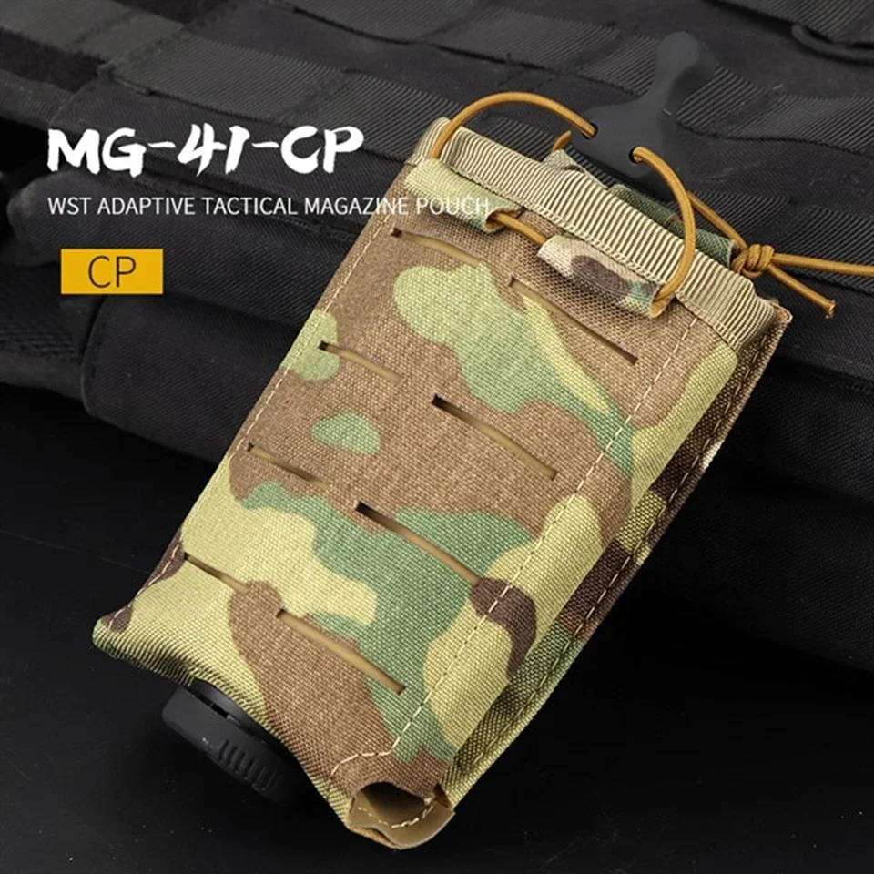 Bolsa táctica para revistas, bolsa de herramientas de cintura Molle, paquete de chaleco de adaptación, bolsa compacta con tapa abierta, soporte magnético de 5,56 y 7,62mm - imagen 5