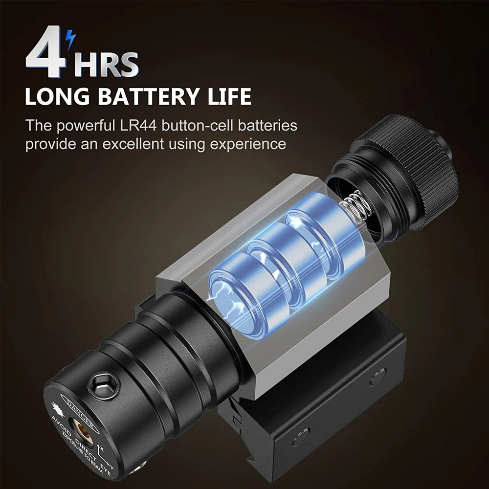 Mira láser roja táctica, punto láser ajustable para Rifles, pistolas con soporte de riel Picatinny de 11mm/20mm - imagen 5