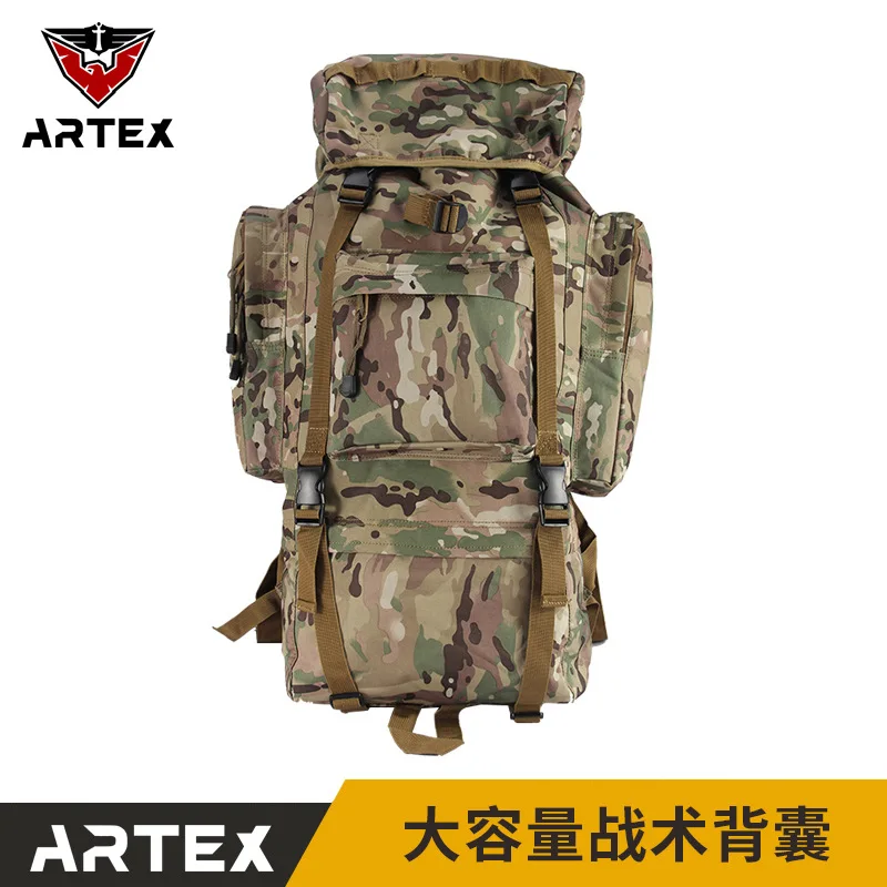 Mochila táctica de gran capacidad multifuncional, bolsa táctica de senderismo, ventilador militar al aire libre, mochila táctica de camuflaje, 65L - imagen 3