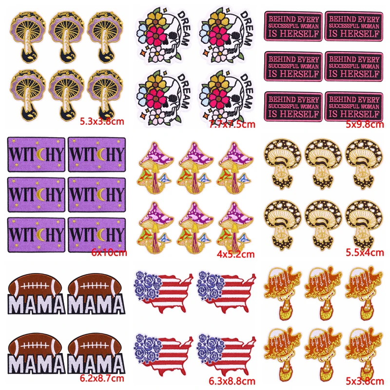 10 unids/lote de parches bordados de setas con letras, parches para planchar para ropa, parches bordados de escritura para copywriting en ropa, decoración DIY