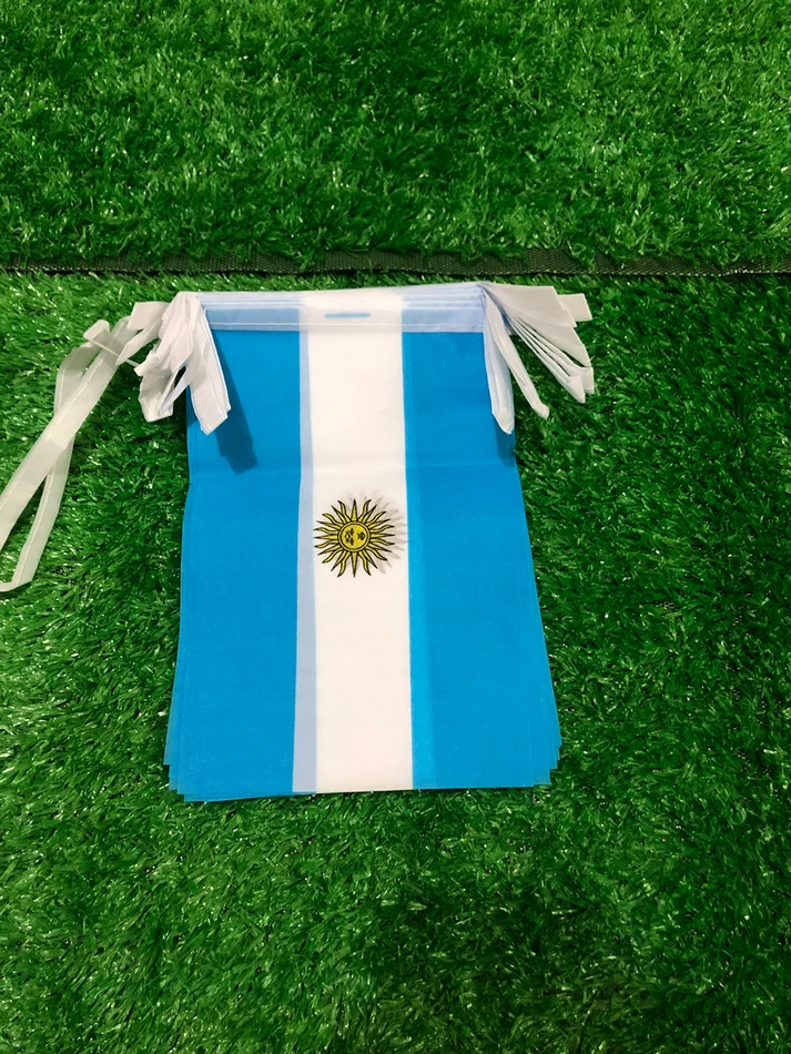 Bandera del cielo de Argentina, banderines voladores de poliéster, 14x21cm, 20 unidades por lote - imagen 2