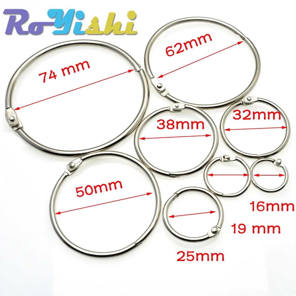 Carpeta de libros de hojas sueltas, bisagra a presión, anillo redondo, llavero de bloqueo, piezas artesanales de Metal - imagen 3