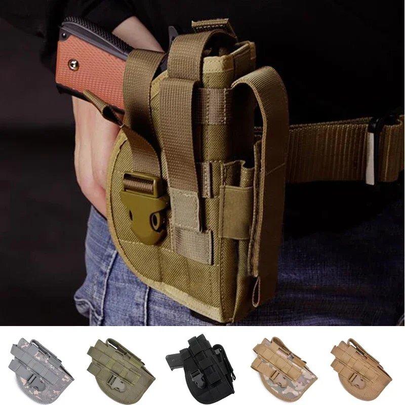 Funda táctica Universal para pistola Molle, cinturón de caza Airsoft, bolsa para pistola para revólver, compacto, subcompacto, mano derecha