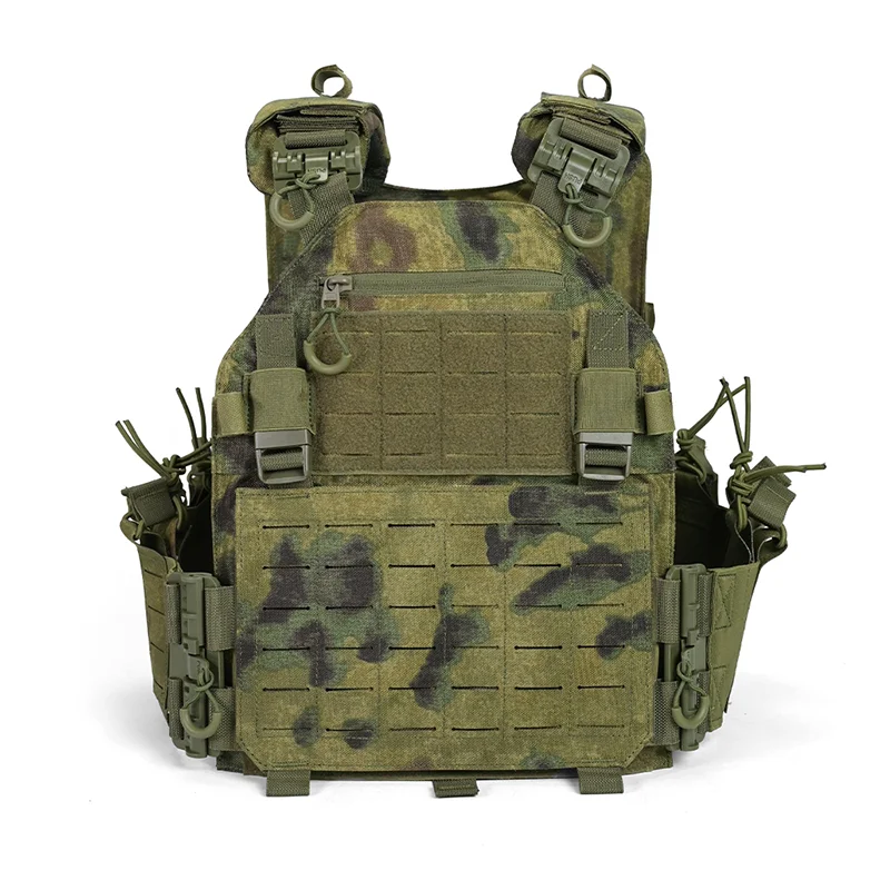 Chaleco de entrenamiento MOLLE perforado con láser, tela impermeable táctica multifuncional 1000D, camuflaje ruso EMR ATFG - imagen 2