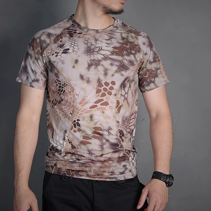 Emersongear, capa Base ajustada de piel táctica, camisetas de camuflaje para correr, senderismo, caza, deportes al aire libre, ciclismo, camiseta absorbente del sudor HLD - imagen 2