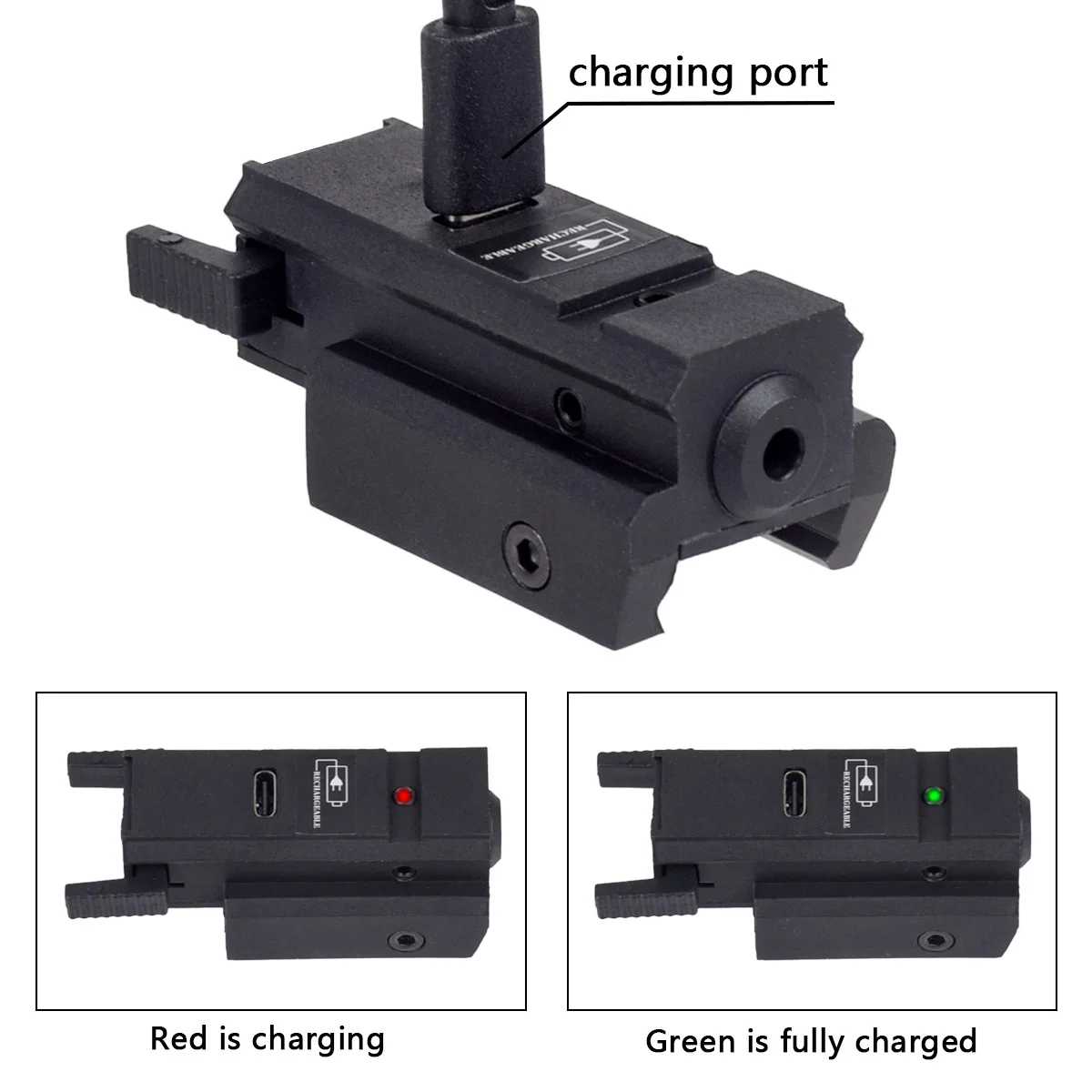 Mini mira láser infrarroja táctica montada en la parte inferior con calibradores ajustables hacia arriba, hacia abajo, izquierdo y derecho - imagen 5