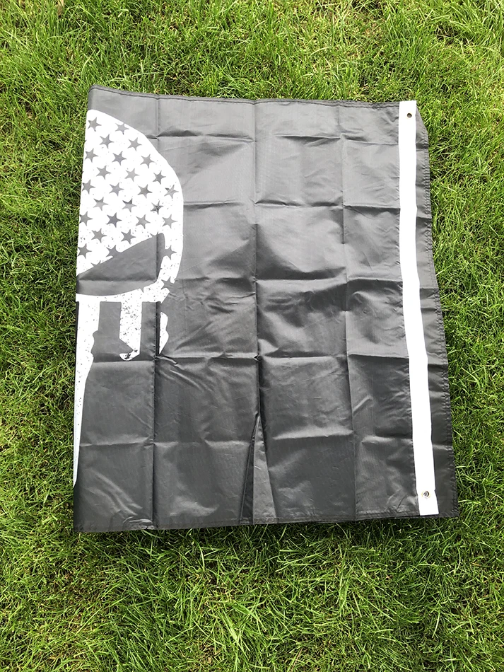 BANDERA SKY 90x150cm Bandera Punisher línea azul delgada hueso del cráneo América Punisher Bandera de la policía 3x5 pies Fondo negro Decorar Banner - imagen 5