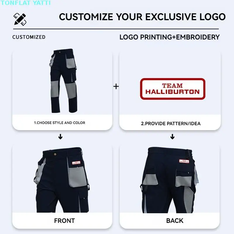 Pantalones cargo con múltiples bolsillos para hombre, pantalones de trabajo al aire libre, pantalones resistentes al desgaste, pantalones de trabajador - imagen 5