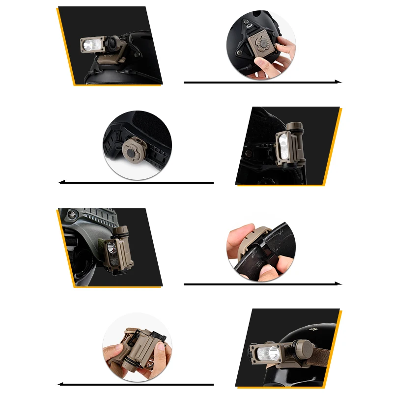 Luz táctica Sidewindr 2 FAST para casco, faro LED rojo, azul, IR, blanco, lámpara estroboscópica, equipo de iluminación exterior multifuncional - imagen 5