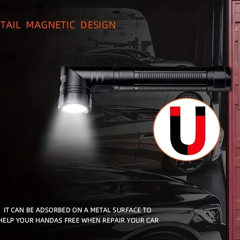 Linterna táctica LED SST40 de 12W, linterna magnética recargable por USB giratoria de 90 grados, lámpara de iluminación para caza, Camping, pesca y senderismo - imagen 3