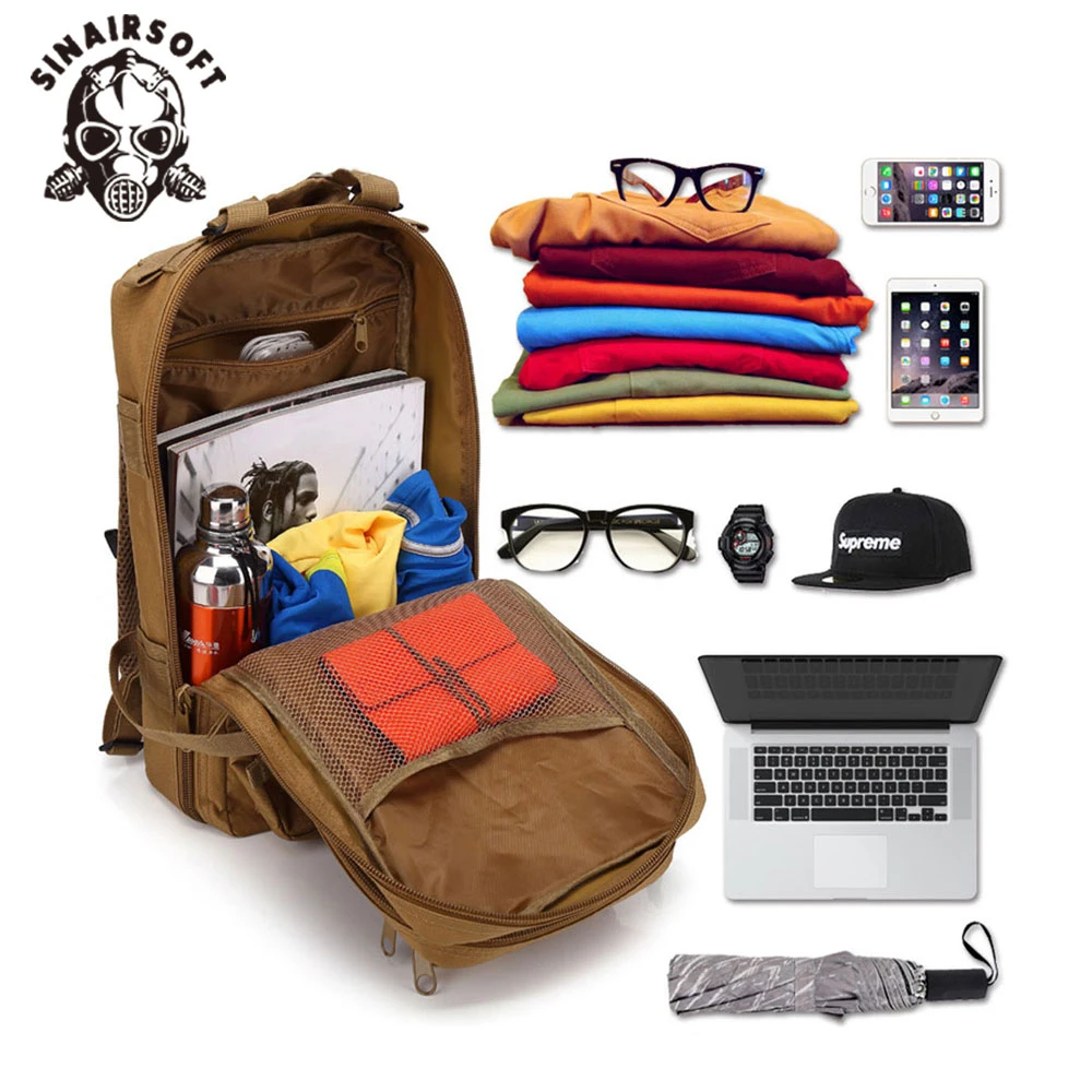 SINAIROFT 30L táctico 3P mochila de nailon deporte al aire libre escalada Camo senderismo mochila impermeable paquete de hombro - imagen 5