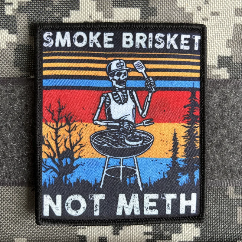 Parche táctico de esqueleto para barbacoa, insignia de moral, pegatina militar para mochila - imagen 3