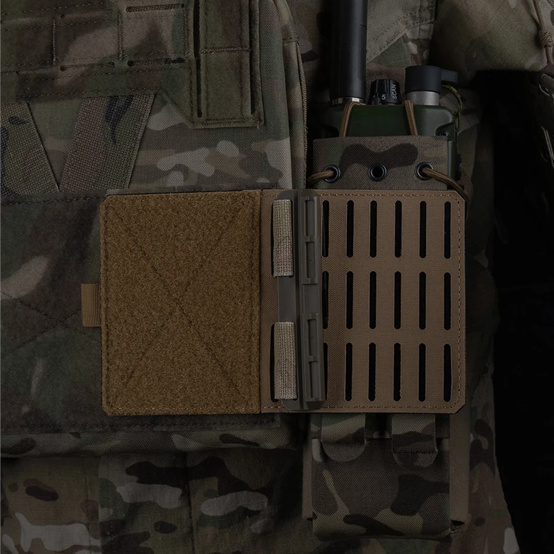 Soporte de pantalla de parche Molle con agujero de corte láser táctico, Panel de almohadilla táctica con gancho y bucle Molle para mochila de chaleco de caza - imagen 4