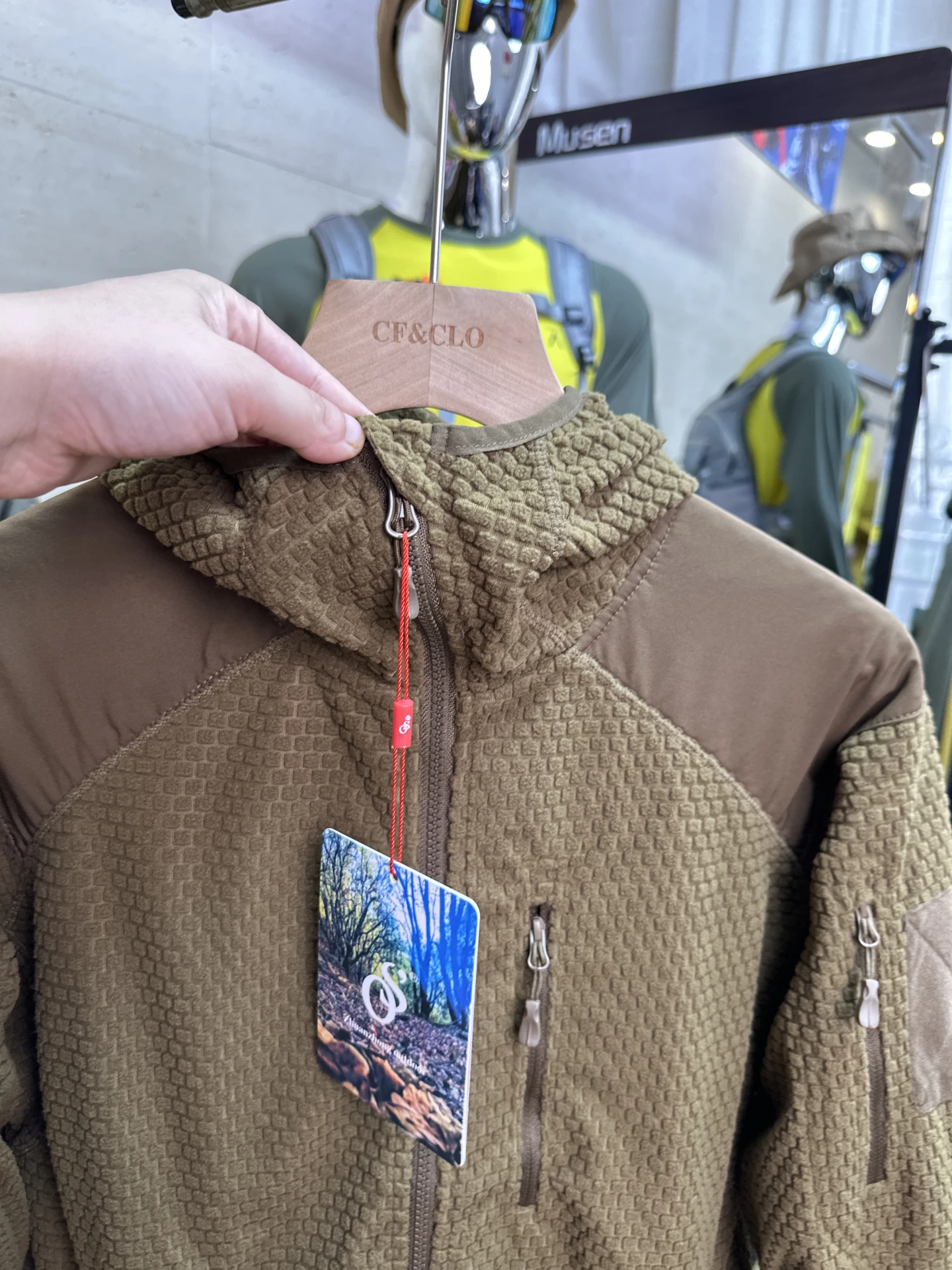 Sudadera con capucha táctica de terciopelo cálido con partículas de panal para otoño/invierno, funcional, ligera, cálida, con capa media - imagen 5