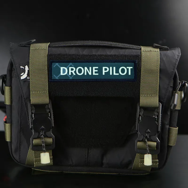 Parche de impresión DRONE PILOT, gancho y bucle de luchador guardián, insignia de moral táctica, parche adhesivo para mochila militar para ropa - imagen 5