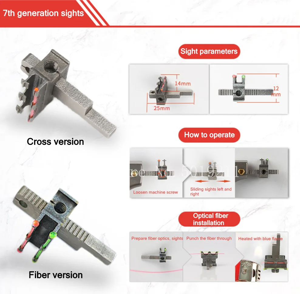 Accesorios para tirachinas, miras especiales para tirachinas, miras universales mecánicas de aleación de titanio completas - imagen 3