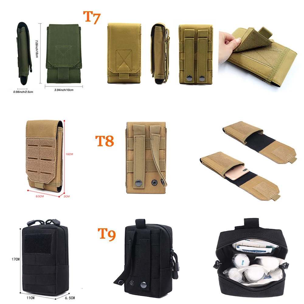 Bolsa táctica Molle para exteriores, riñonera para teléfono móvil para hombre, accesorios para acampar y cazar, riñonera con cinturón, paquete EDC deportivo de utilidad - imagen 4