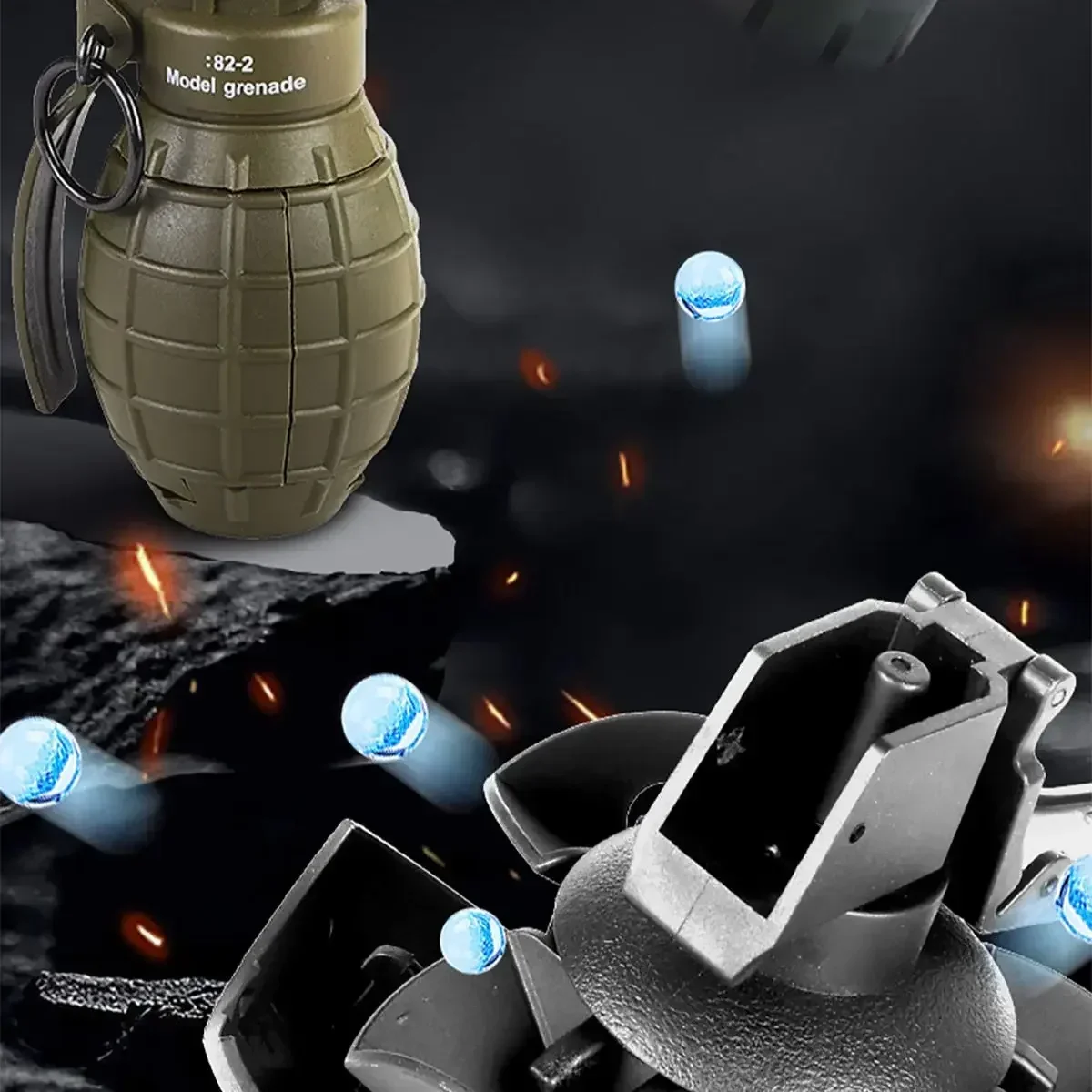 Combinaciones tácticas de granada Airsoft CS, anillo de tracción de granada, juguetes, juegos de batalla Blaster, accesorios estructurales de pistola - imagen 5