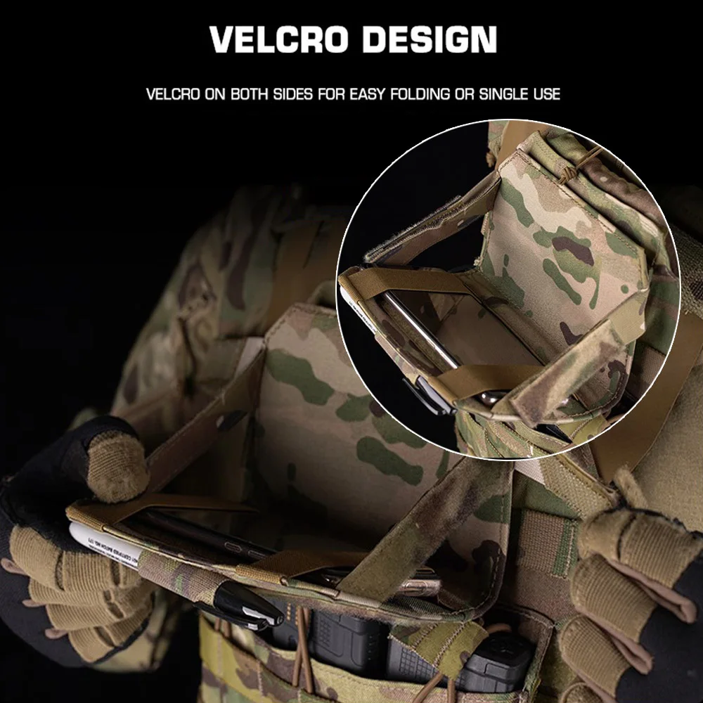 Bolsa táctica MOLLE de navegación plegable, estante para teléfono móvil, funda Militar para Mapa de Airsoft, Panel de administración, bolsas para IPhone al aire libre - imagen 4