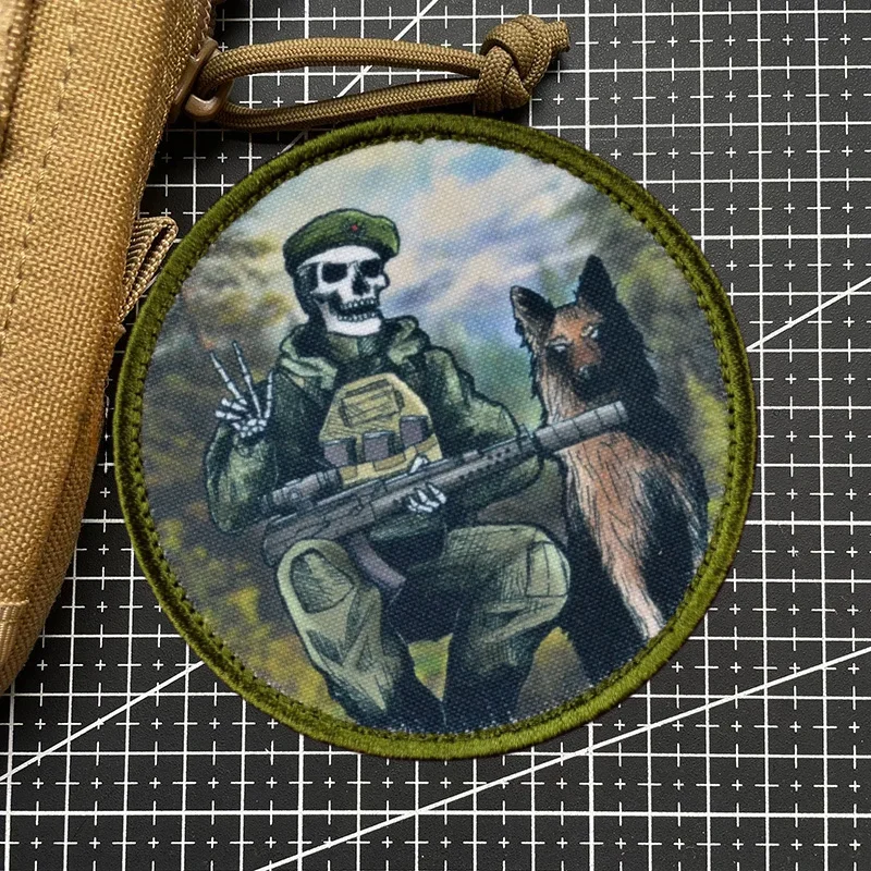 Insignia de moral táctica con estampado de "guardia de borde", parche de patrulla canina, brazalete militar Chevron, pegatinas de mochila de gancho y bucle - imagen 3