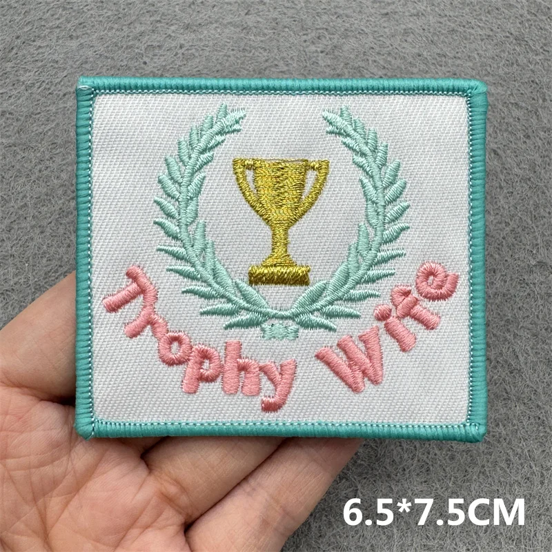 Parches bordados con letras rosas para ropa, parches para planchar DIY para ropa, parche de palabra con eslogan de dibujos animados en insignia para ropa - imagen 5