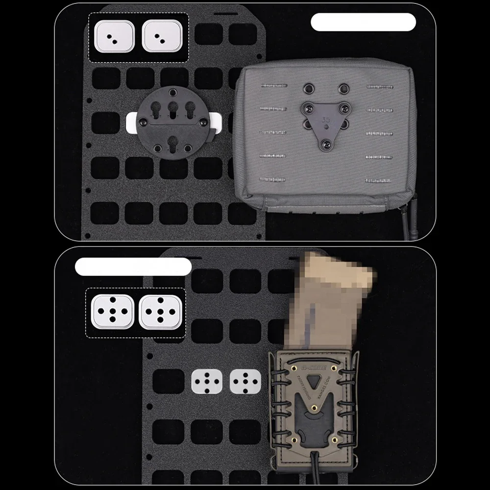 Placa de almacenamiento de mochila táctica, soportes portátiles para bolsas de caza, organizador con agujeros fijos, montaje de equipo Airsoft, exhibición colgante - imagen 5