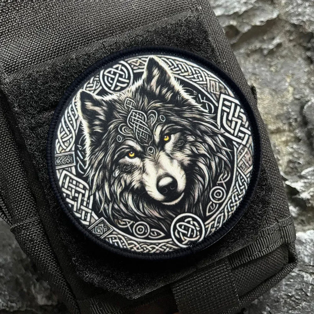 Parche táctico de moral del rey lobo feroz, apliques, parches militares con gancho para accesorios de ropa, chaleco, pegatinas para mochila - imagen 5