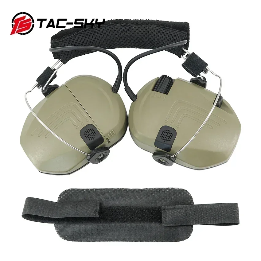 TS TAC-SKY auriculares tácticos electrónicos Airsoft, cascos de tiro con diadema trasera, almohadillas de Gel para los oídos y orejeras de protección auditiva - imagen 3