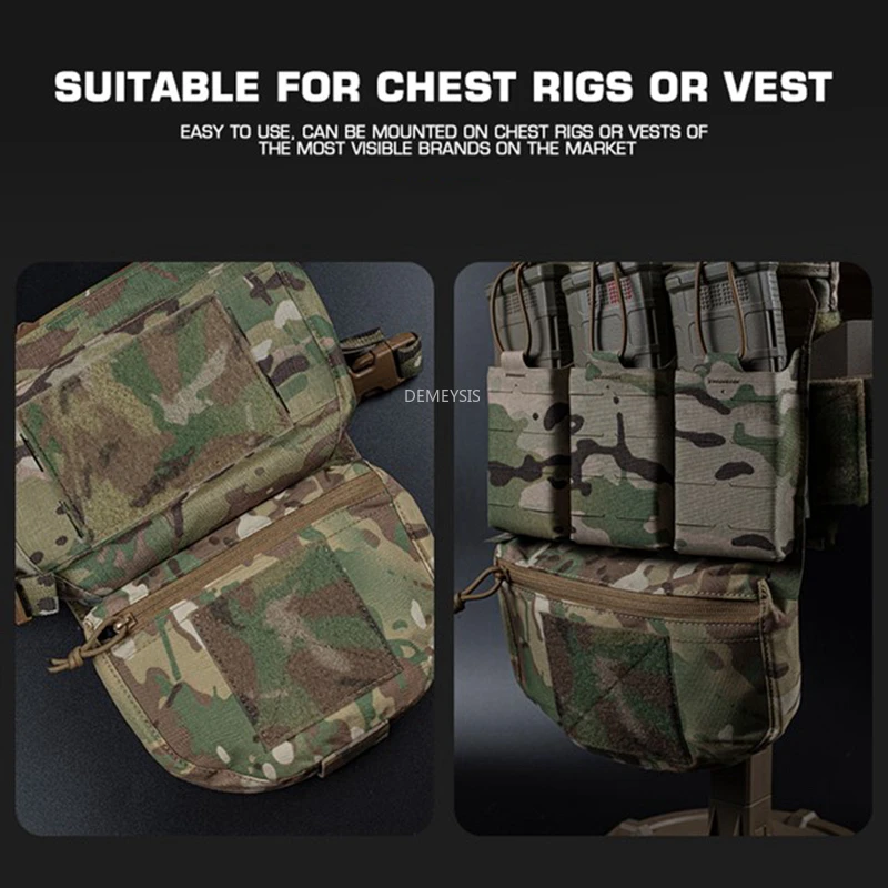 Bolsa táctica de administrador con Panel de gancho y bucle para chaleco táctico, portador de placa de aparejo de pecho, equipo de tiro de caza al aire libre - imagen 3