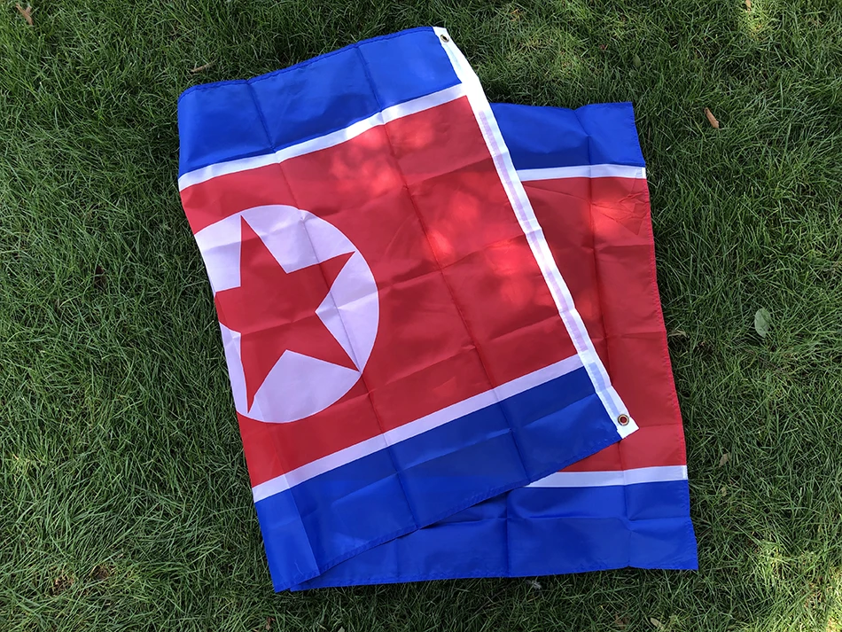 BANDERA DE SKY Bandera del país de Corea del Norte 90X150 cm poliéster de alta calidad colgante PRK KP NK bandera de Corea del Norte decoración del hogar - imagen 5