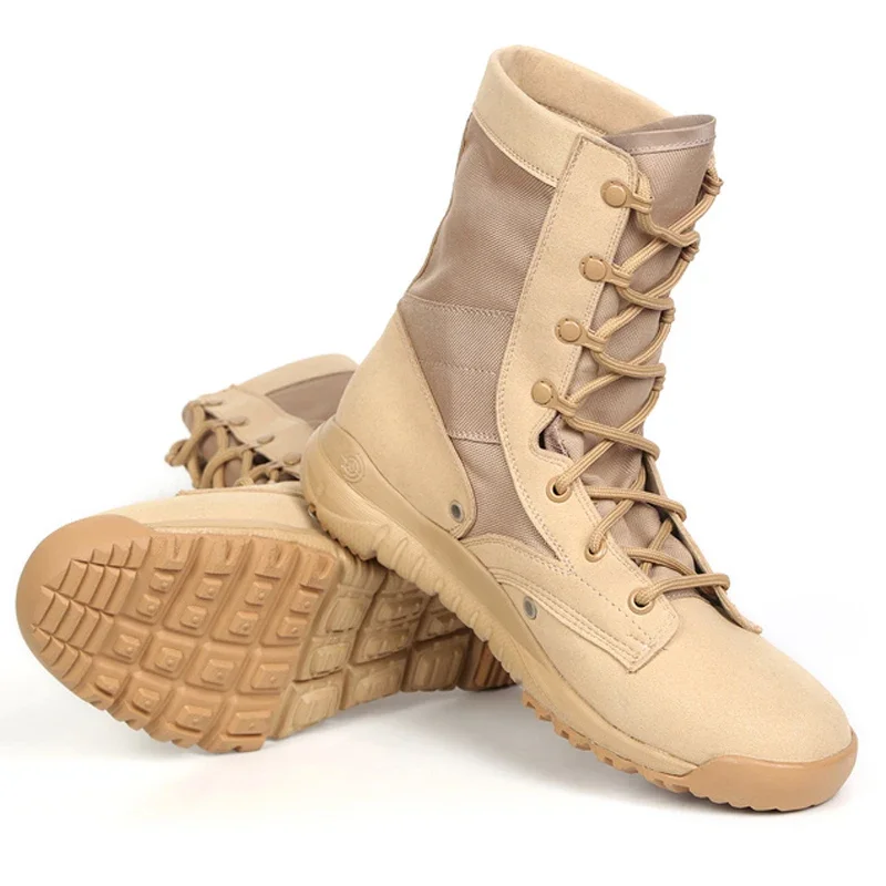 20266 Botas tácticas para hombre, botines de cuero para invierno, zapatos de seguridad para el desierto, calzado para hombre, botas de combate - imagen 3