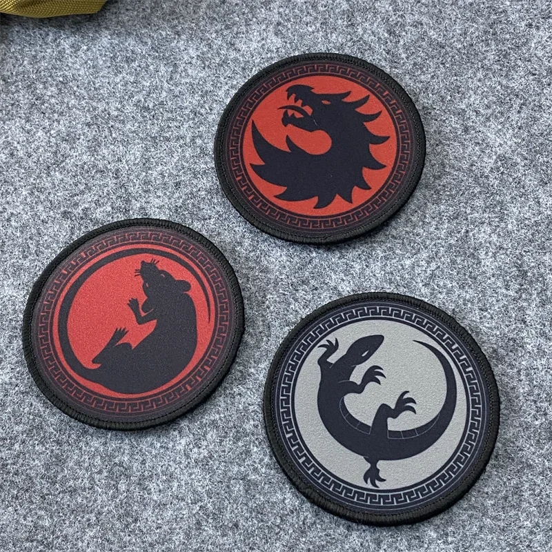 Parche estampado de Salamander Mouse Dragon, insignia de moral militar, brazalete de gancho y bucle, apliques para ropa, parches de mochila - imagen 2