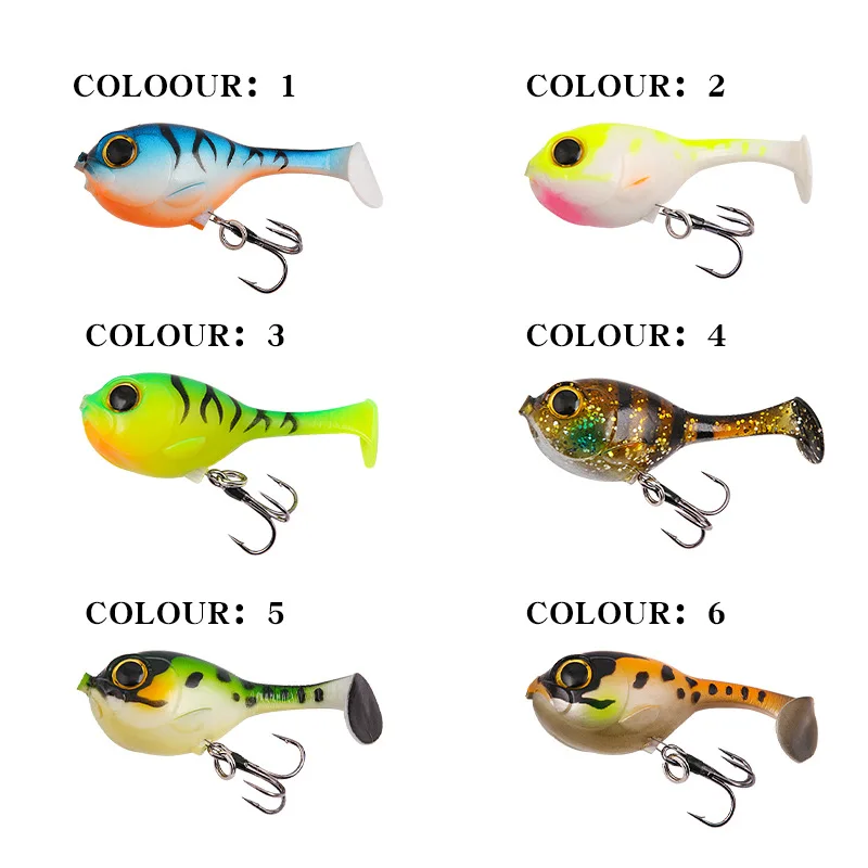62mm 9,5g cebo blando Jighead hundimiento Micro Señuelos de Pesca Artificial Crankbait cola Wobblers triple Swimbait trucha aparejos de pesca - imagen 5