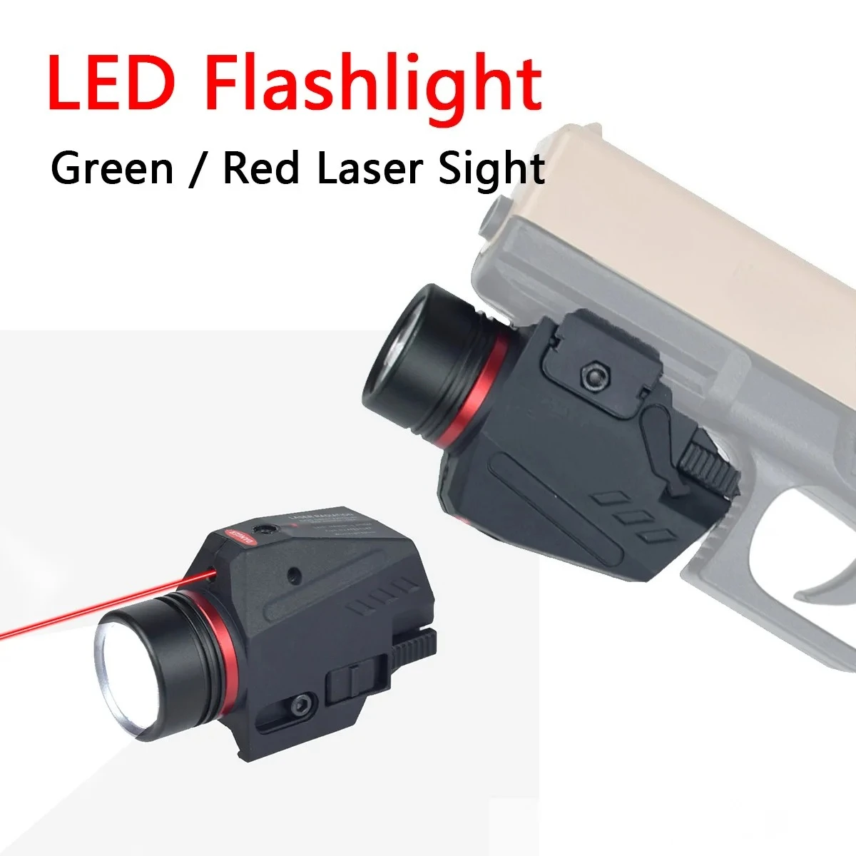Linterna láser táctica LED verde/roja para pistola 1911 G17 G19 - imagen 3