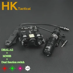 Airsoft táctico DBAL-A2 láser rojo verde IR armas de visión luz Led Surefi M300B linterna doble Control interruptor de presión conjunto