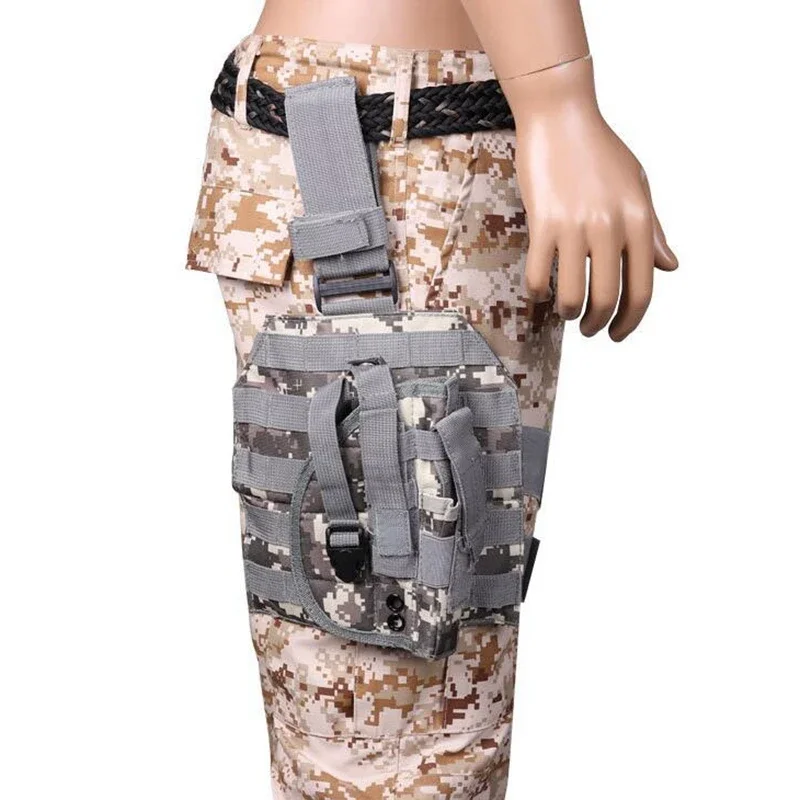Funda para pistola Molle, funda táctica ajustable para Puttee Universal, muslo, pierna, funda para pistola con almacenamiento de revistas - imagen 3