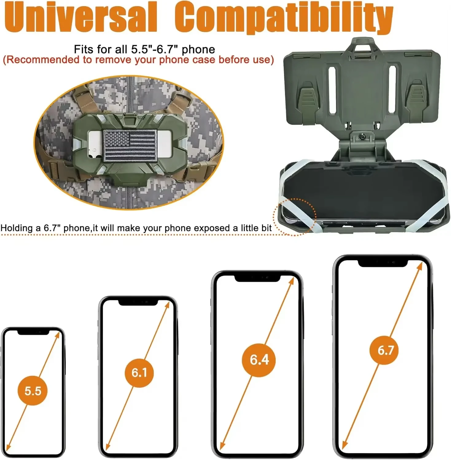Funda pecho MOLLE extensible – Porta mapa y smartphone Airsoft - imagen 5