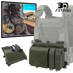 Bolsa Triple for revistas con inserción de bolsa Mag de liberación rápida, chaleco táctico for aparejo de pecho Airsoft, bolsas portadoras de panel con hebillas