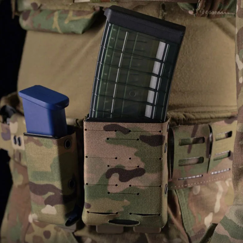 Bolsa táctica para revistas de 5,56mm y 9mm para M4 AR15 AK Glock Unviersal Mag, soporte para cuchillos, accesorios para caza Mag - imagen 2