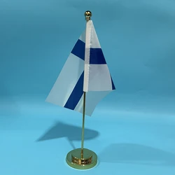 BANDERA DE SKY, bandera de escritorio de oficina de Finlandia, bandera de mesa de poliéster de 14x21cm, bandera nacional de Finlandia, adornos de escritorio, banderas