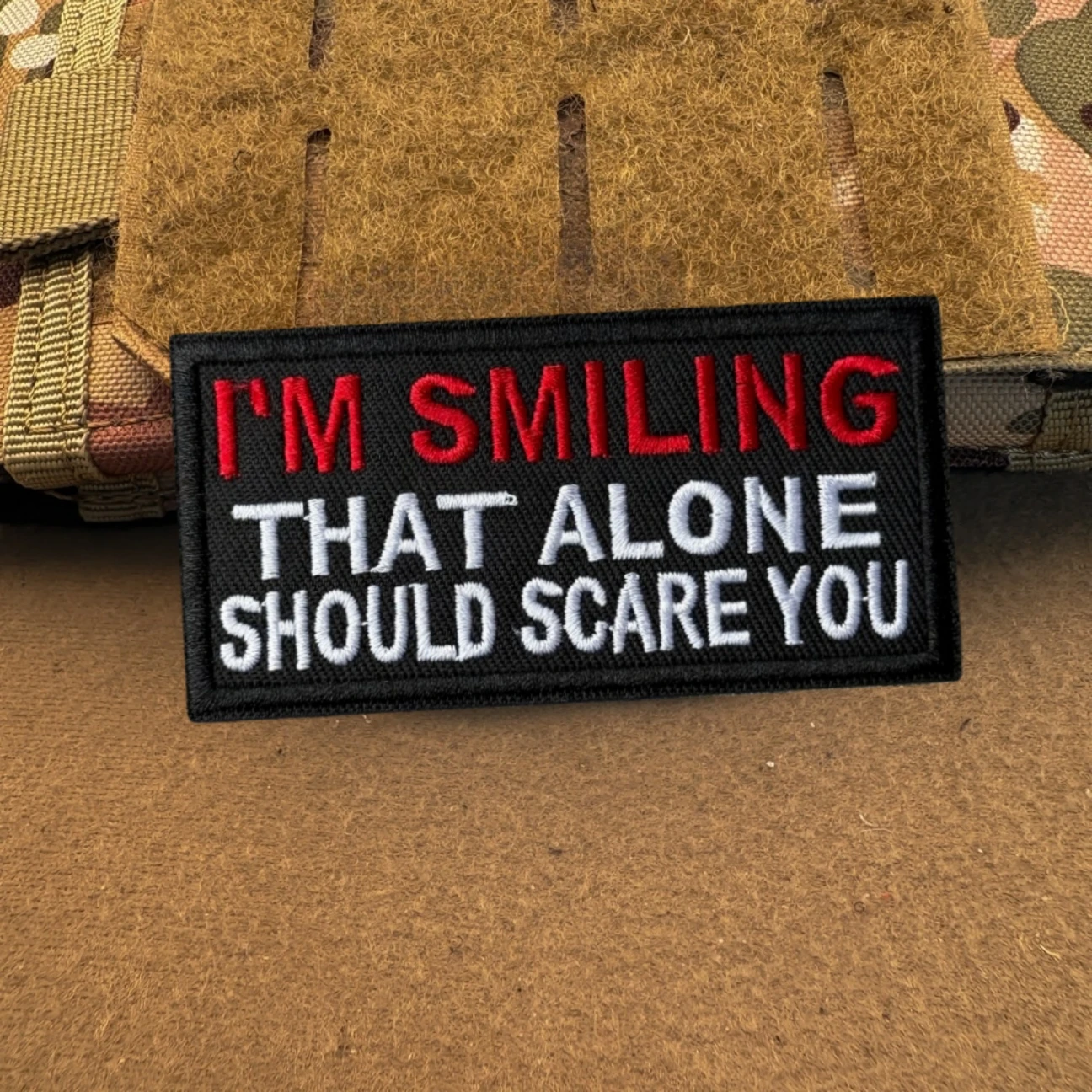 Parches de gancho y bucle bordados sonrientes que solo para ropa, parche táctico de moral, pegatina para equipo de mochila del ejército militar - imagen 5