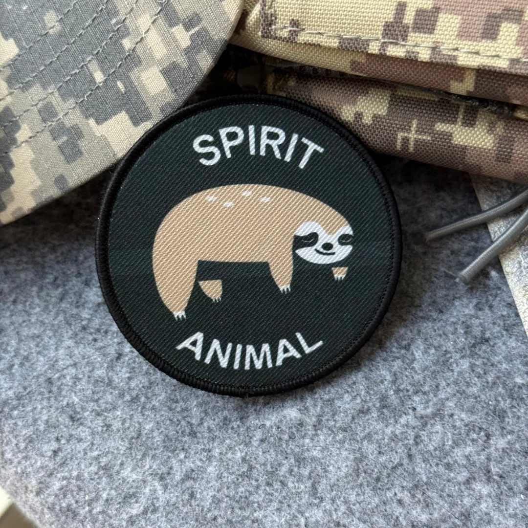 Parche táctico velcro perezoso chevron animal espiritual militar - imagen 5