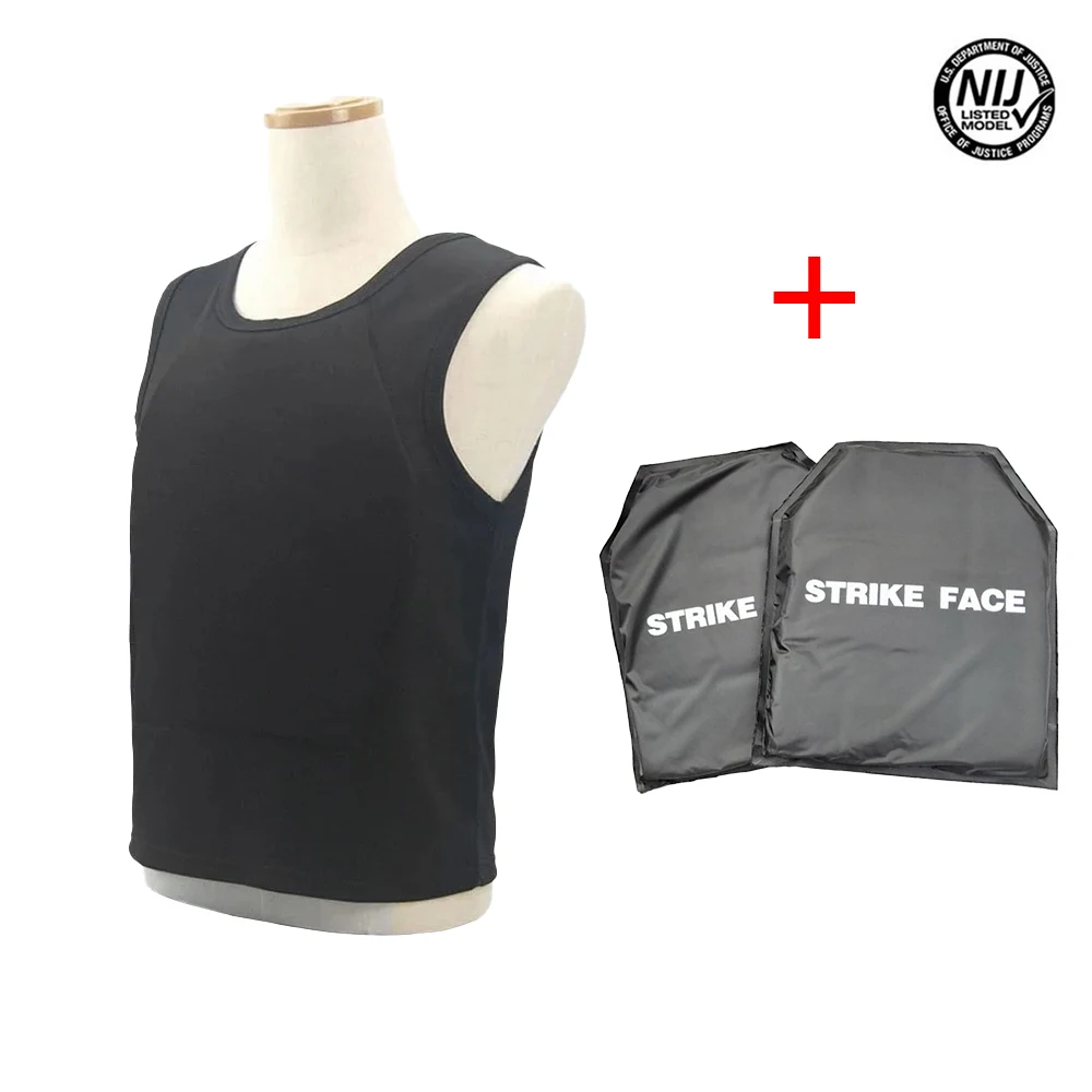 NIJ IIIA PE Chaleco elástico ligero incorporado Camiseta Armadura corporal interna 9 mm.44